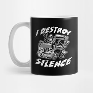 I Destroy Silence Old School White Mug